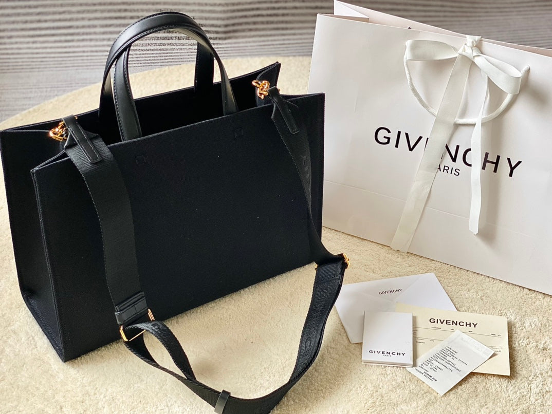 gv Medium G Tote Shopper Bag Canvas Black For Women, Handbags, Shoulder Bags 14.5in/37cm GVC 
