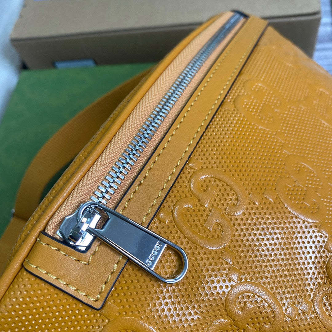 gg Embossed Belt Bag Yellow gg Embossed For Men  9.1in/23cm gg 