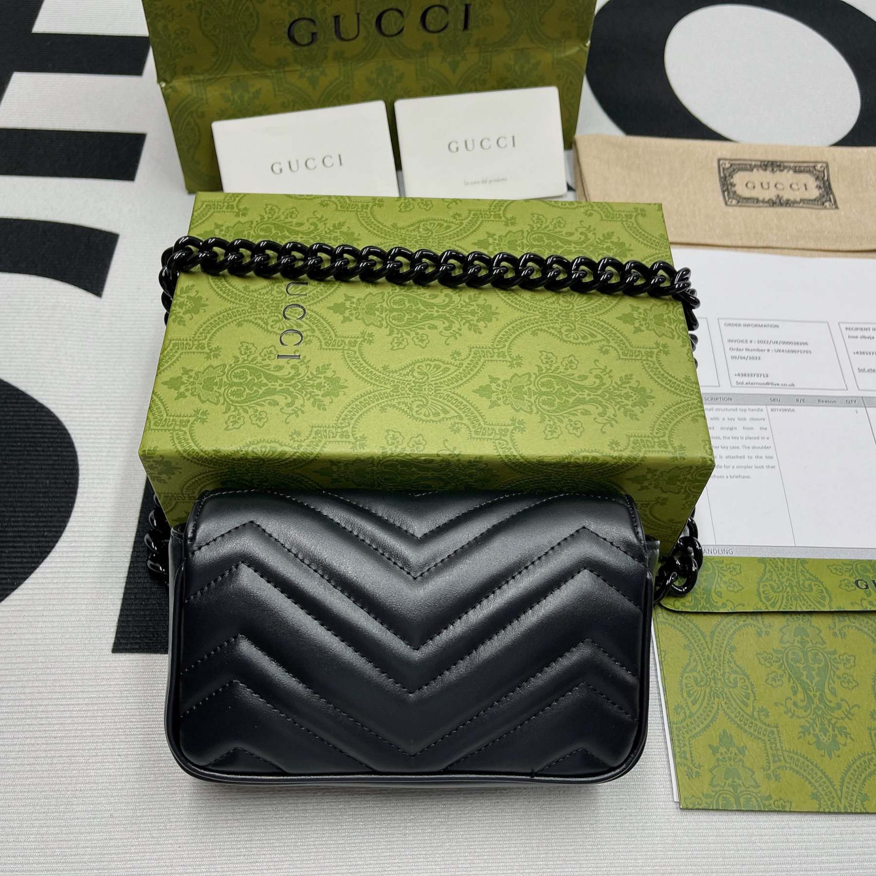 gg Marmont Super Mini Bag Black For Women, Women’s Bags 6.2in/17cm gg