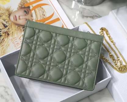 dir CARO ZIPPED POUCH WITH CHAIN CEDAR GREEN S5106UWHC_M67H