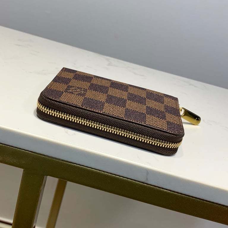 LOUIS VUITTON ZIPPY COIN PURSE DAMIER EBENE BROWN WALLET 11CM N63070