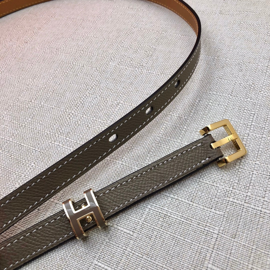 HM LEATHER  BELTS POP H GREY 15MM