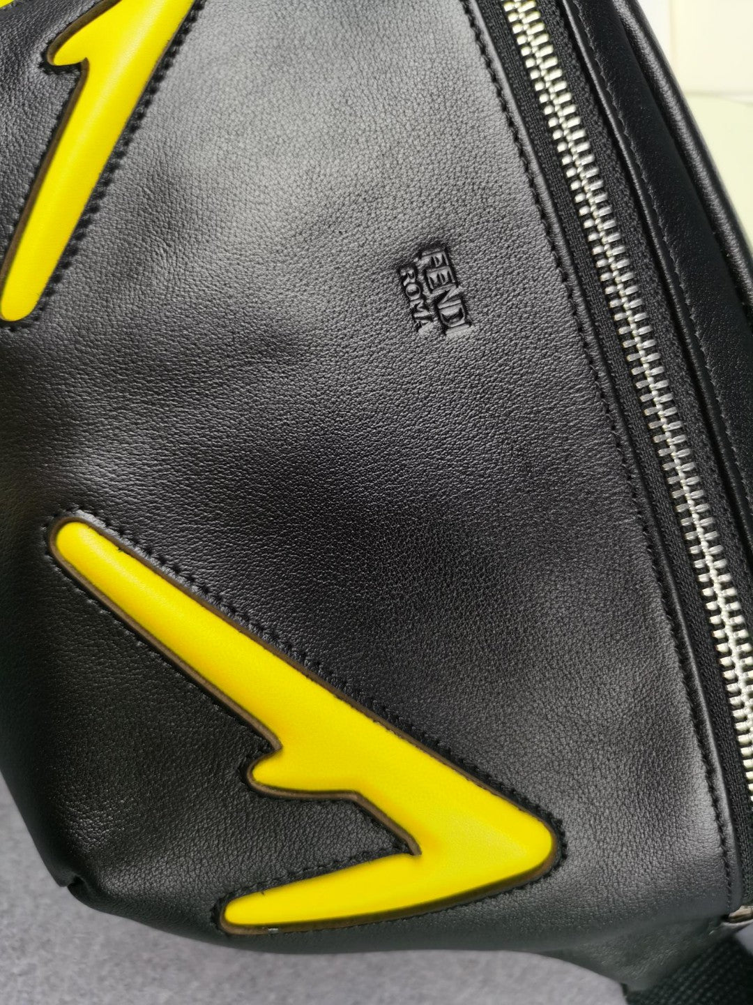 FI Little Monster Belt Bag Black/Yellow For Men, Men’s Bags 7.9in/20cm FF