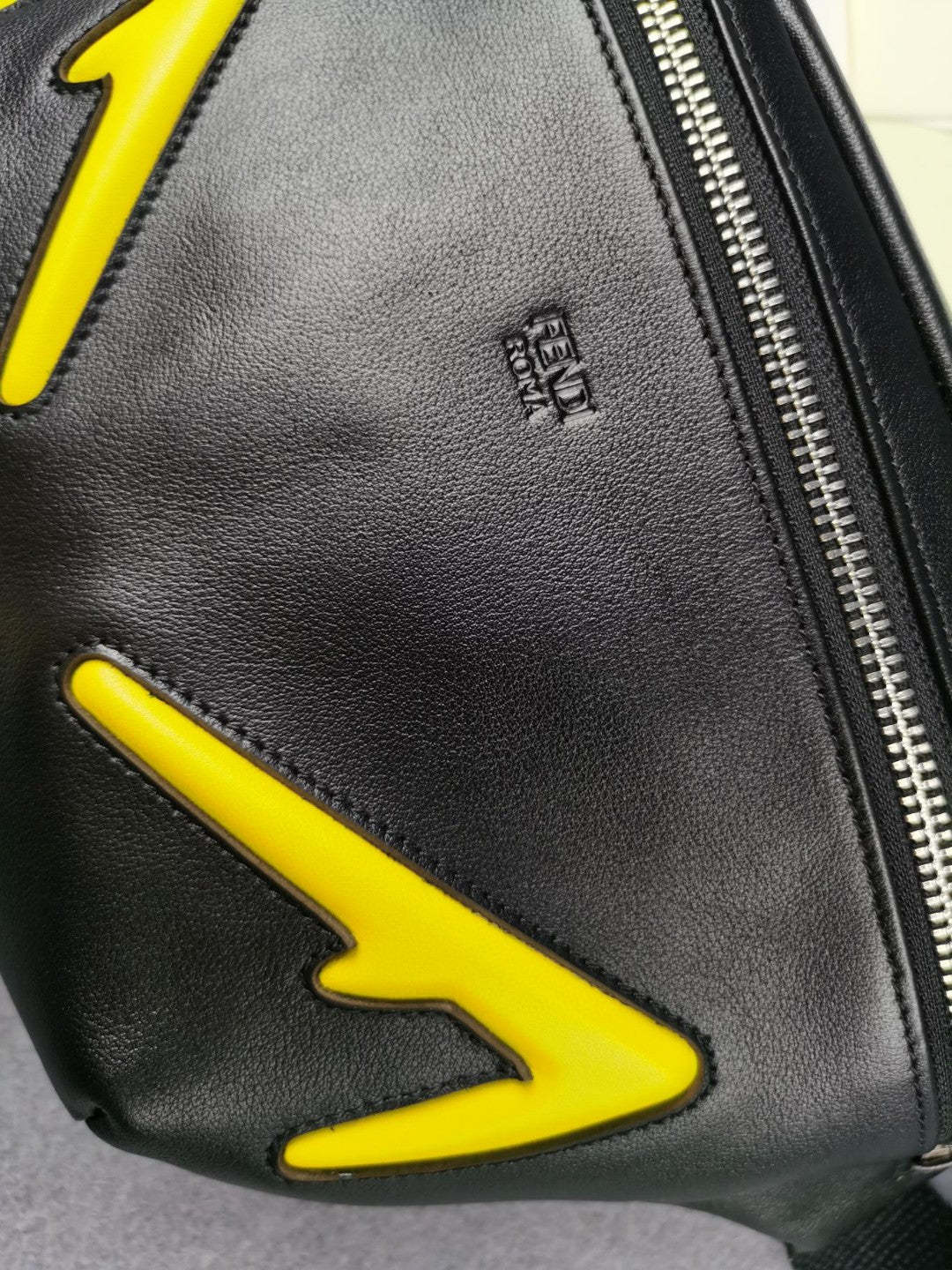 FI Little Monster Belt Bag Black/Yellow For Men, Men’s Bags 7.9in/20cm FF