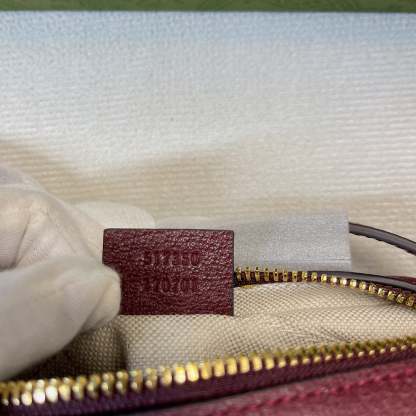 gg Ophidia Mini gg Bag Beige And Burgundy gg Supreme Canvas For Women  7in/17.5cm gg 517350-9Y9MS-9864