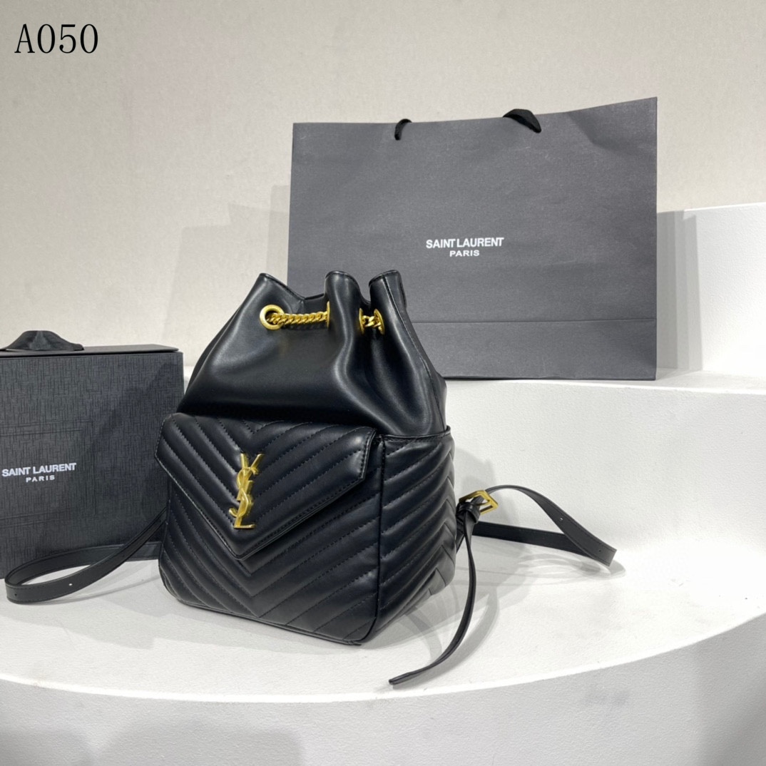 YSL JOE BACKPACK IN LAMBSKIN BLACK GOLD 29CM 6726091EL071000