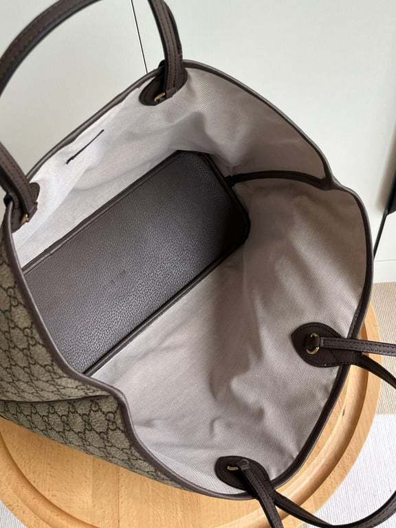 GG OPHIDIA MEDIUM GG CANVAS TOTE BAG BROWN 40CM 739730