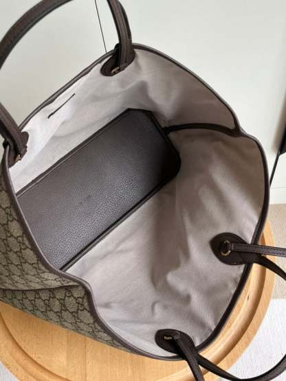 GG OPHIDIA MEDIUM GG CANVAS TOTE BAG BROWN 40CM 739730