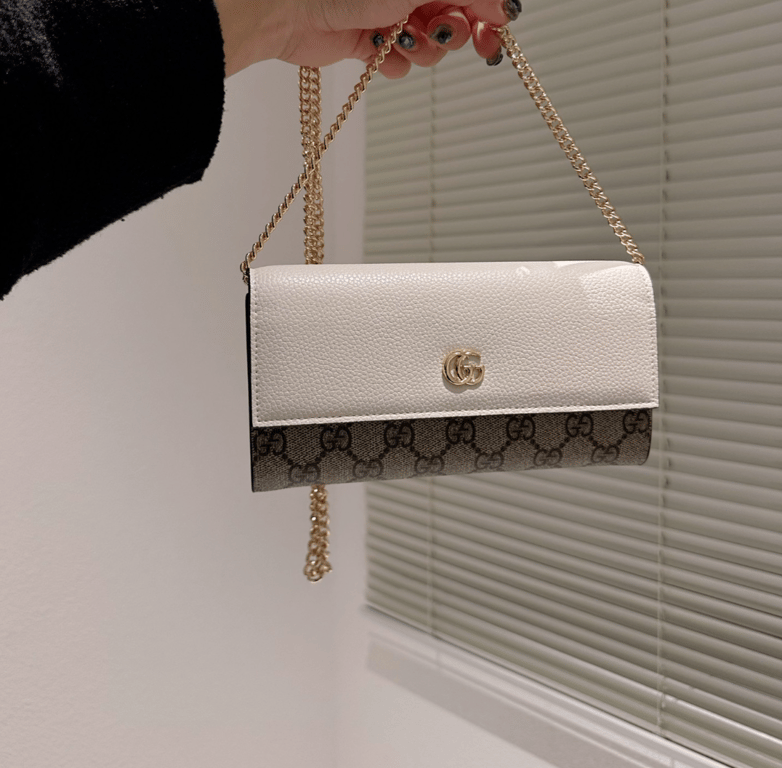 GG MARMONT WALLET WITH CHAIN BEIGE 19CM