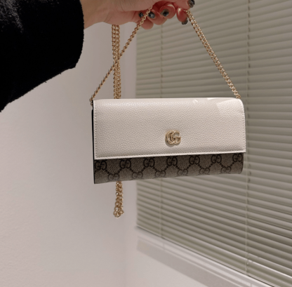 GG MARMONT WALLET WITH CHAIN BEIGE 19CM