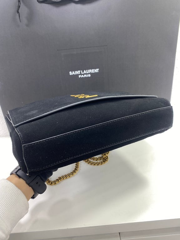SAINT LAURENT KATE MEDIUM REVERSIBLE CHAIN BAG IN SUEDE AND SMOOTH LEATHER