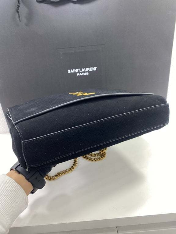 SAINT LAURENT KATE MEDIUM REVERSIBLE CHAIN BAG IN SUEDE AND SMOOTH LEATHER