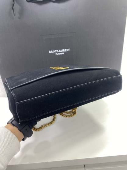 SAINT LAURENT KATE MEDIUM REVERSIBLE CHAIN BAG IN SUEDE AND SMOOTH LEATHER