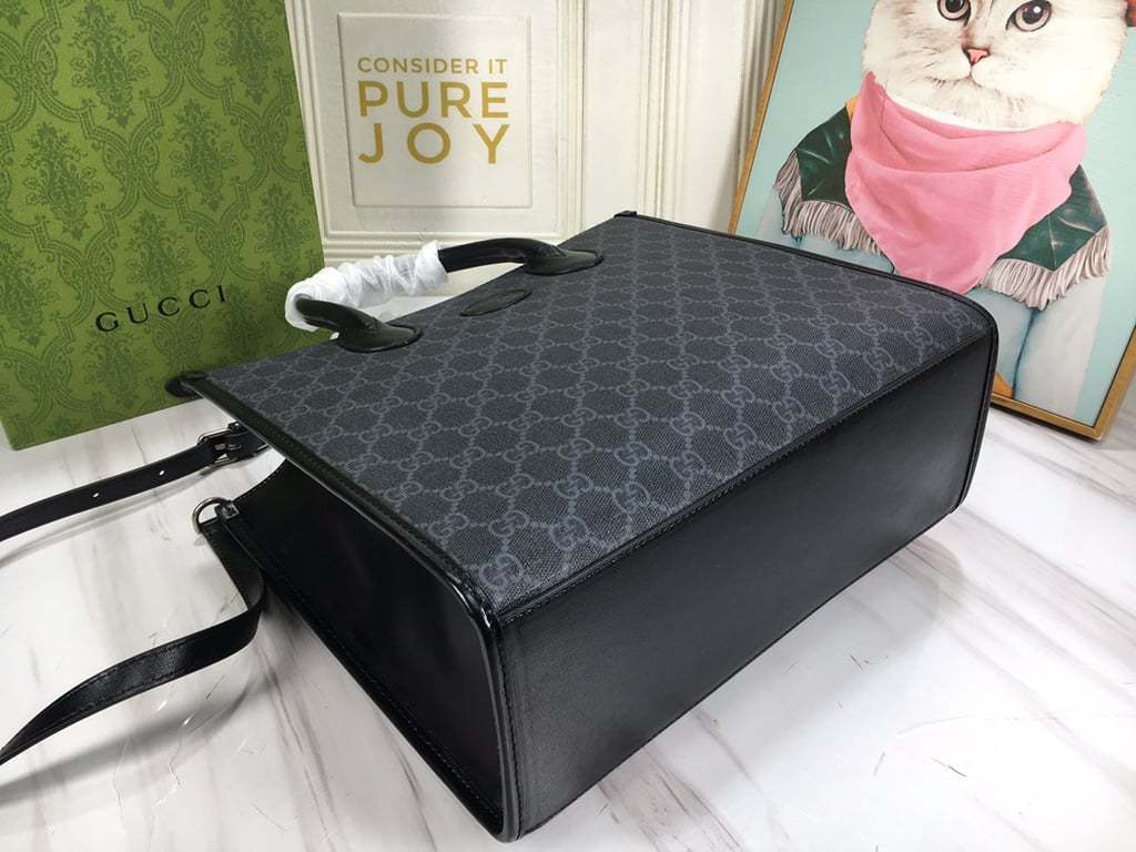 GG MEDIUM TOTE BAG WITH INTERLOCKING G 31CM BLACK