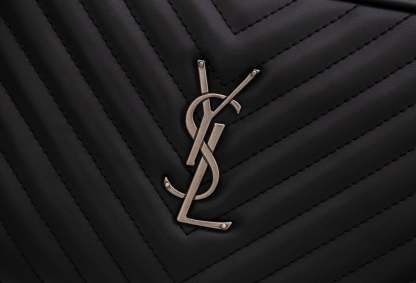 SAINT LAURENT LOU CAMERA BAG IN QUILTED BLACK SILVER LEATHER 23CM