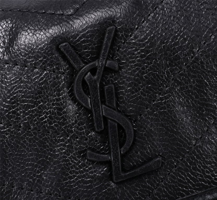 SAINT LAURENT NIKI BABY CHAIN BAG IN CRINKLED VINTAGE BLACK NOIR 21CM 6331600EN041000