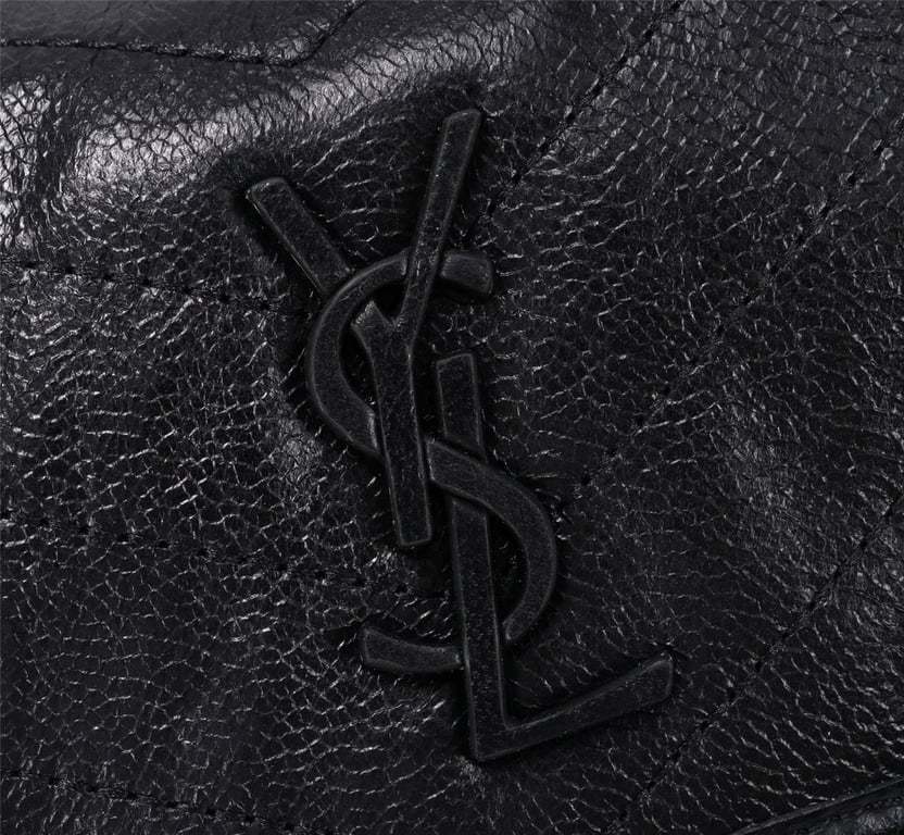 SAINT LAURENT NIKI BABY CHAIN BAG IN CRINKLED VINTAGE BLACK NOIR 21CM 6331600EN041000