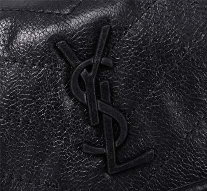 SAINT LAURENT NIKI BABY CHAIN BAG IN CRINKLED VINTAGE BLACK NOIR 21CM 6331600EN041000