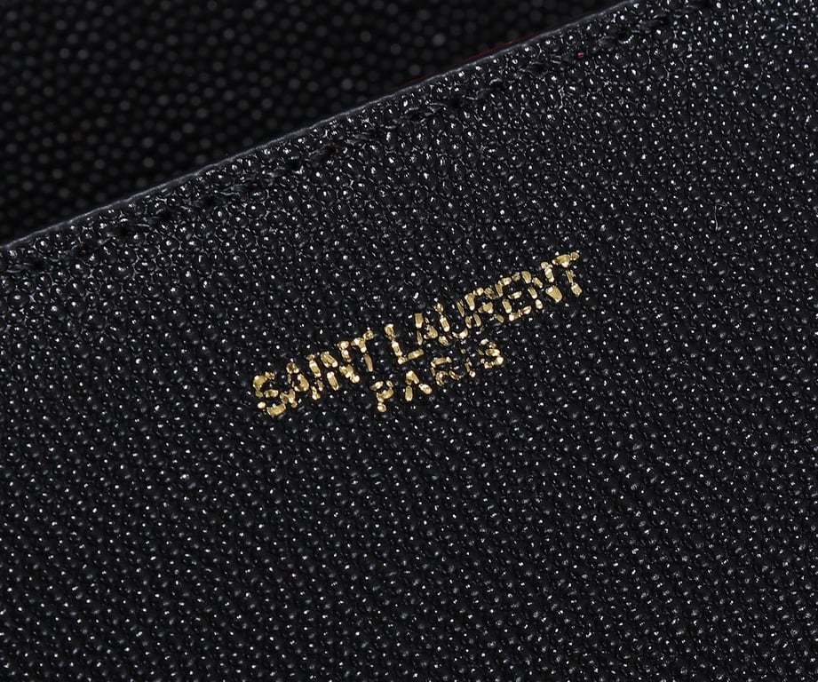 SAINT LAURENT CASSANDRA MINI TOP HANDLE BAG IN GRAIN DE POUDRE EMBOSSED BLACK GOLD 20CM