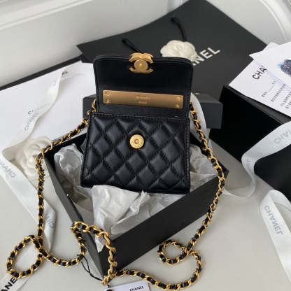 Chanel Clutch With Chain Gold Hardware Black For Women, Women&#8217;s Handbags, Shoulder Bags 5.7in/14.5cm AP2945