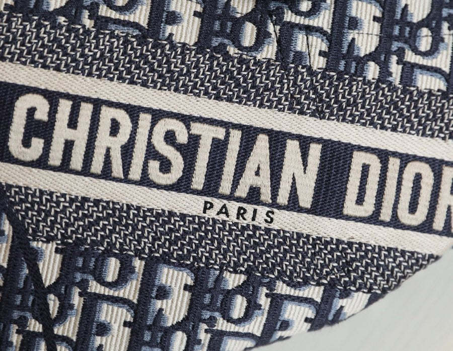 CD Oblique Saddle Bag Blue Canvas