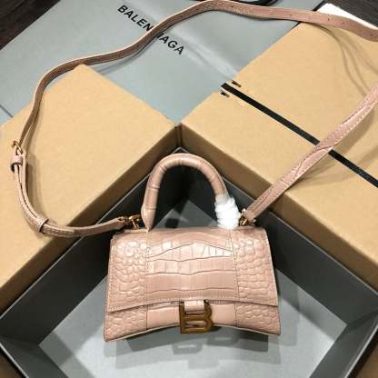 Balenciaga Hourglass bag  nude  crocodile skin