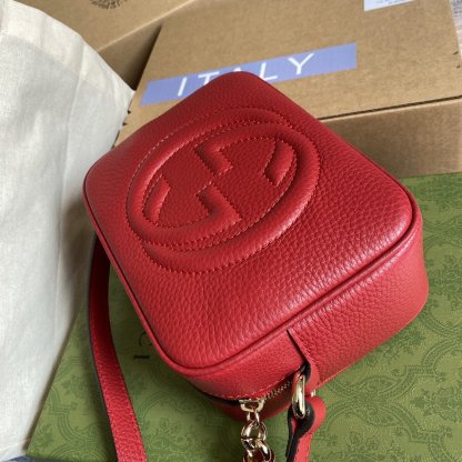 gg Soho Small Disco Bag Red For Women, Women&#8217;s Bags, Shoulder And Crossbody Bags 8in/21cm gg 308364