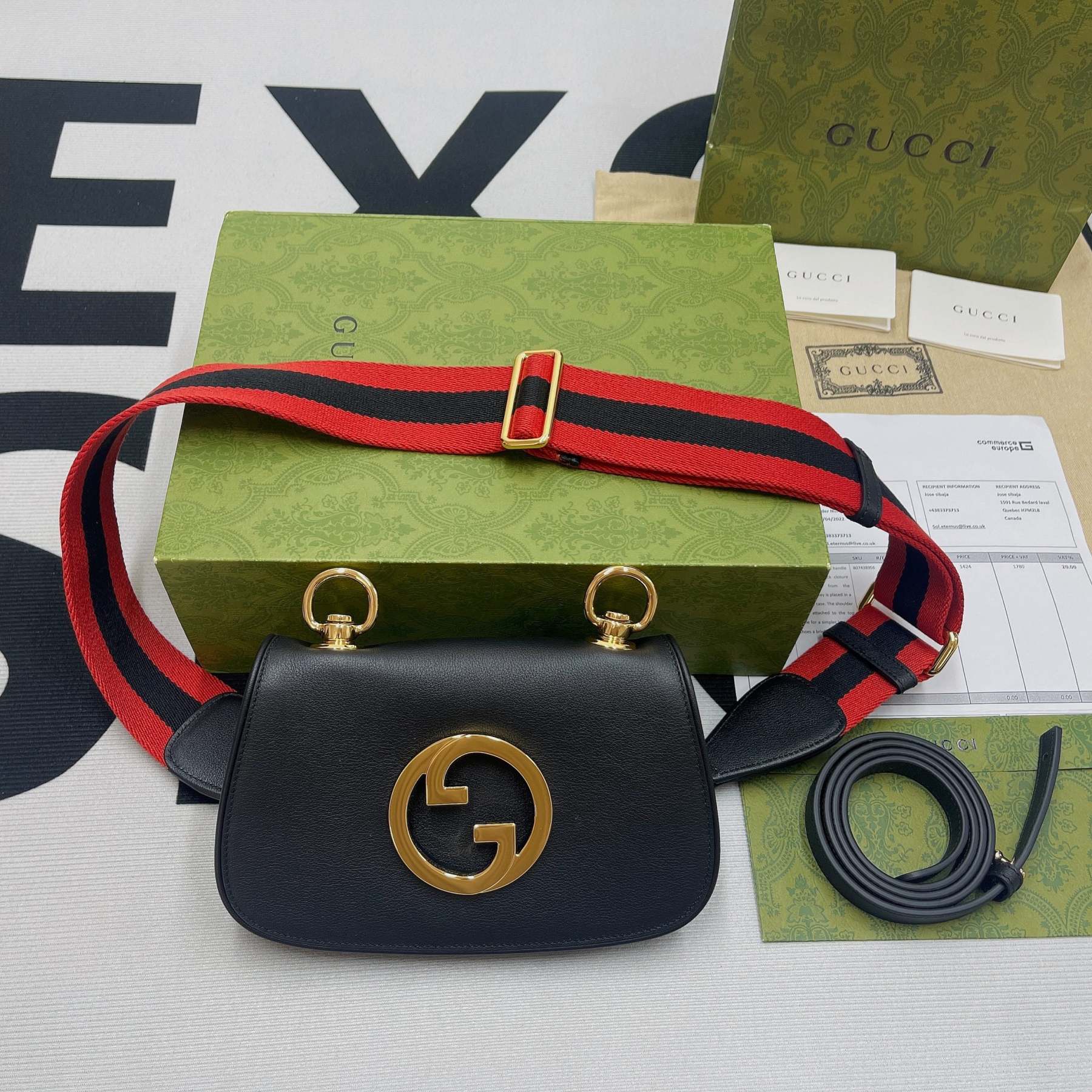 gg Blondie Mini Bag Black For Women, Women’s Bags 8.7in/22cm gg‎ ‎698643 UXXAG 1064