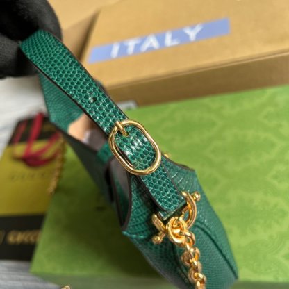 gg Jackie 1961 Lizard Mini Bag Green For Women, Women&#8217;s Bags 7.5in/19cm gg ‎