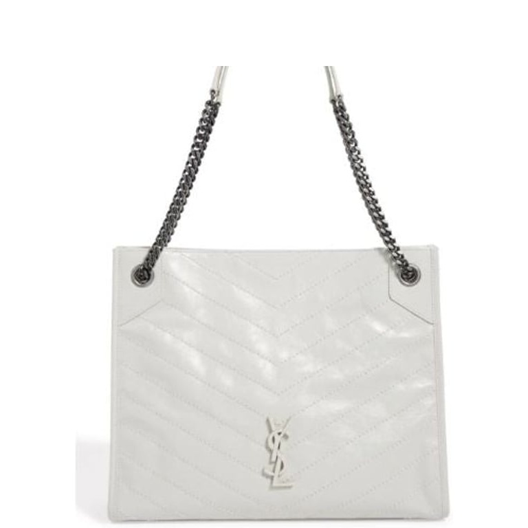 SAINT LAURENT MEDIUM NIKI SHOPPING BAG WHITE 32CM