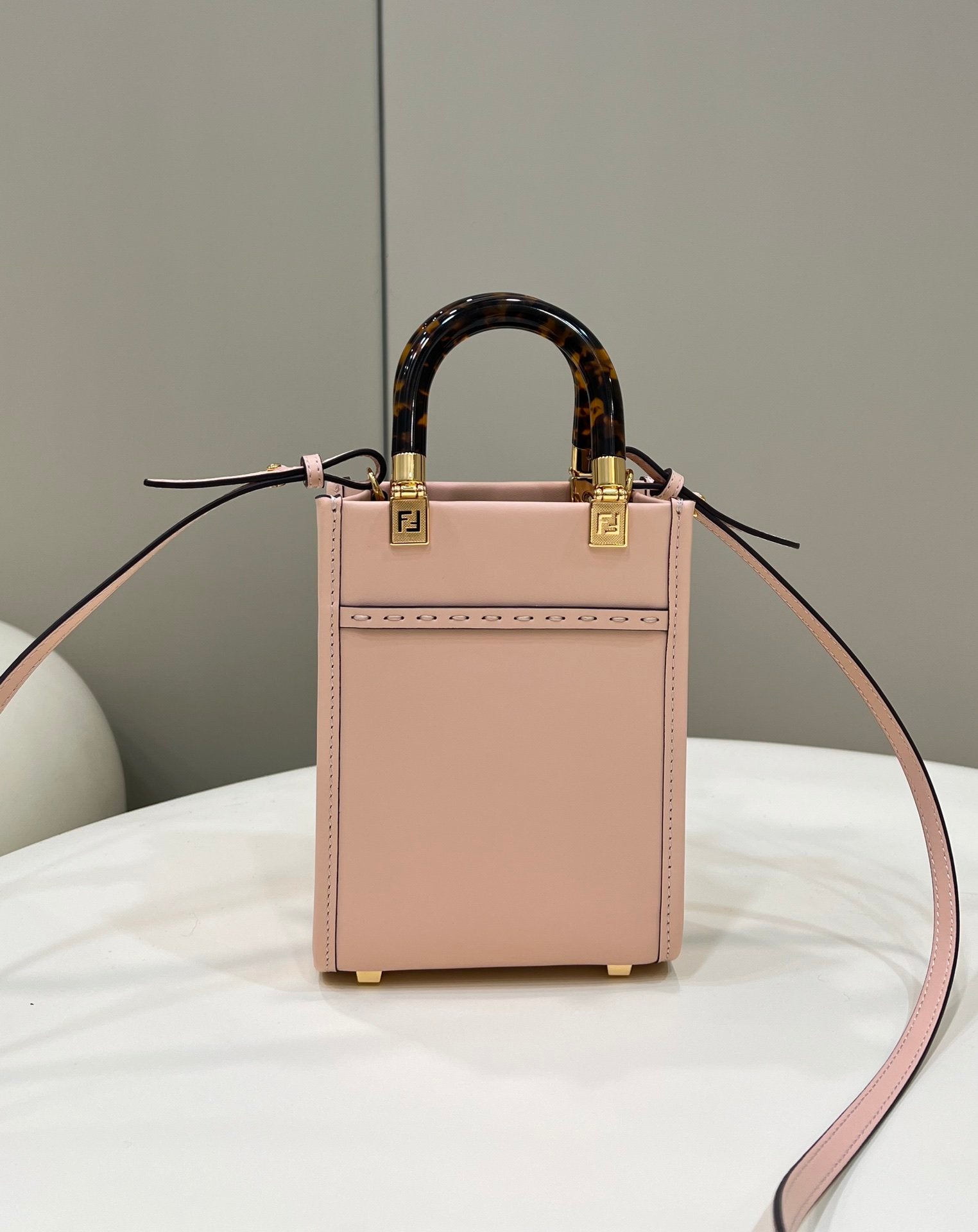 FI Mini Sunshine Shopper Pink For Women, Women’s Handbags, Shoulder And Crossbody bags 7.1in/18cm FF 8BS051