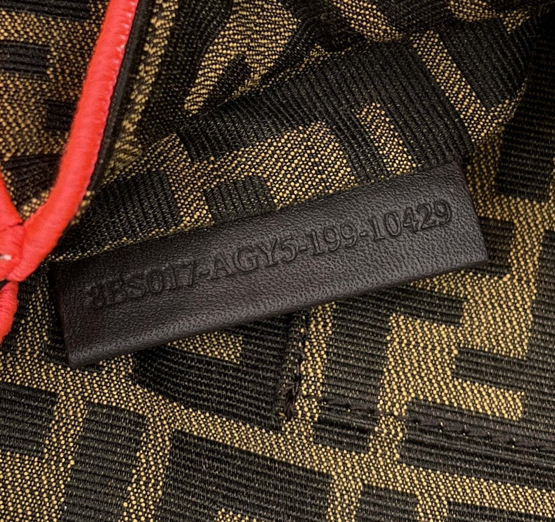 FI Baguette Small Brown Fabric Orange Border Bag For Woman 18cm/7in