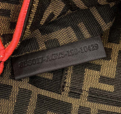 FI Baguette Small Brown Fabric Orange Border Bag For Woman 18cm/7in