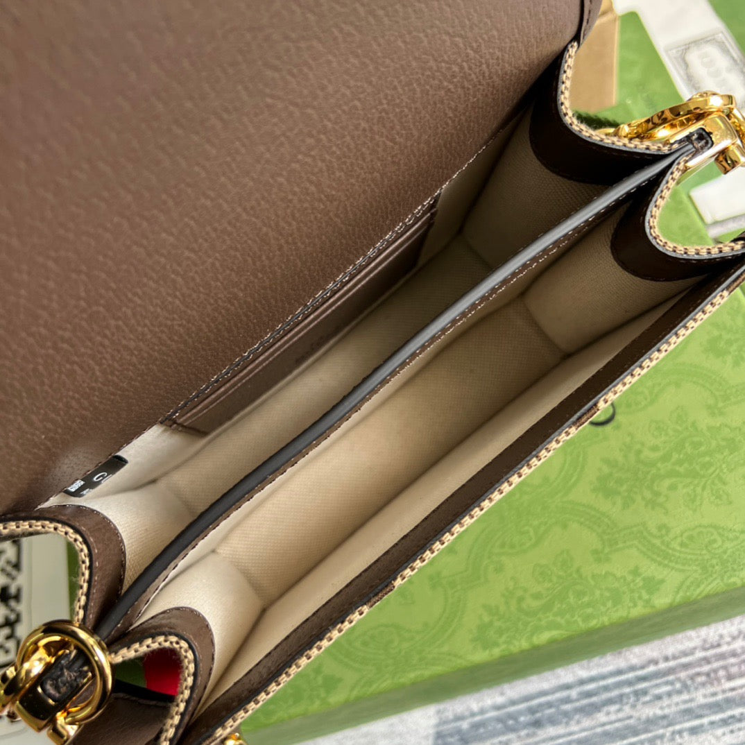 gg Ophidia Mini Jumbo gg Bag Camel And Ebony Jumbo gg Canvas  For Men 4.7in/12cm gg 