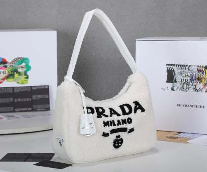 PR RE-EDITION 2000 TERRY MINI BAG WHITE 22CM 1NE515 2DXO F0964