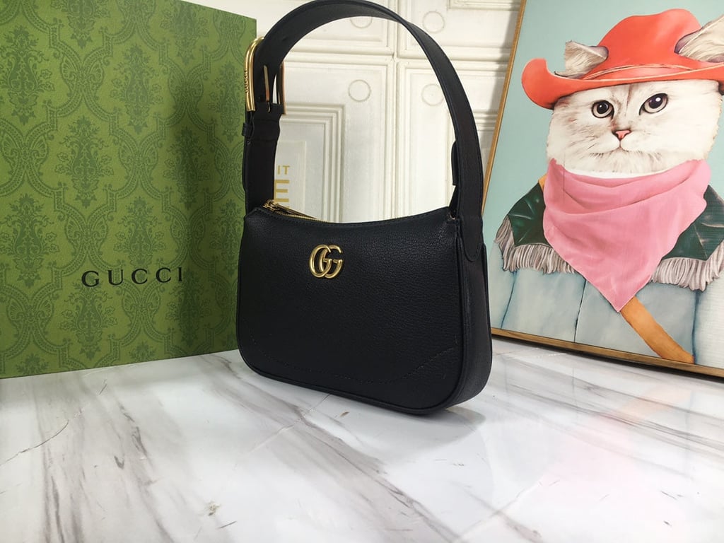 GG APHRODITE MINI SHOULDER BAG BLACK 21CM