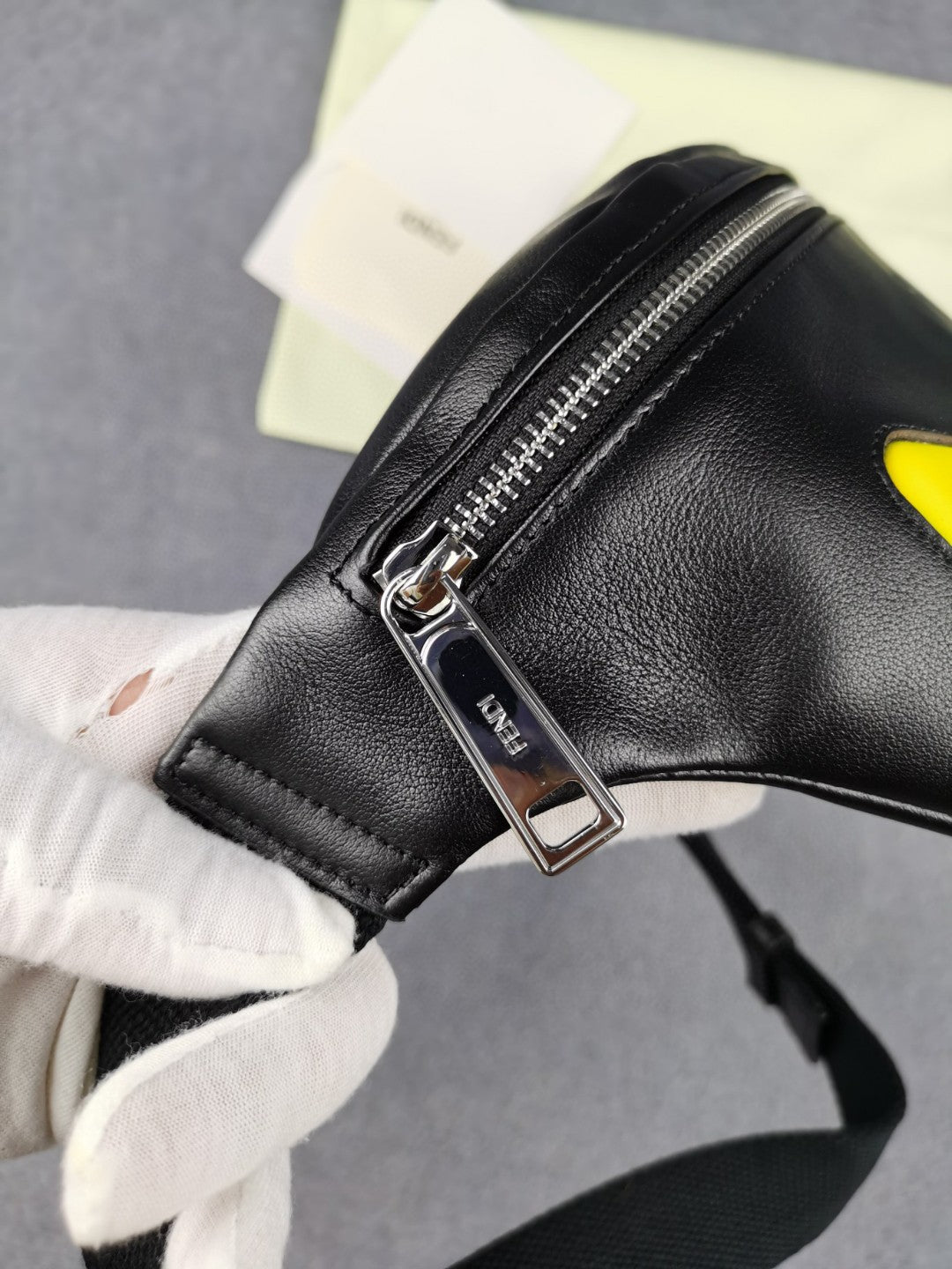 FI Little Monster Belt Bag Black/Yellow For Men, Men’s Bags 7.9in/20cm FF