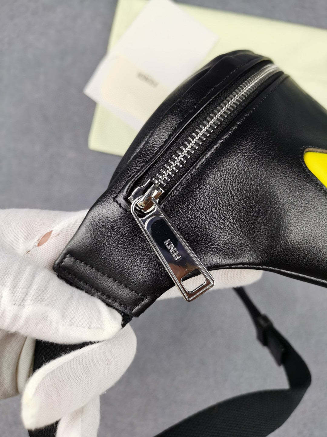 FI Little Monster Belt Bag Black/Yellow For Men, Men’s Bags 7.9in/20cm FF