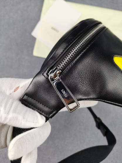 FI Little Monster Belt Bag Black/Yellow For Men, Men’s Bags 7.9in/20cm FF