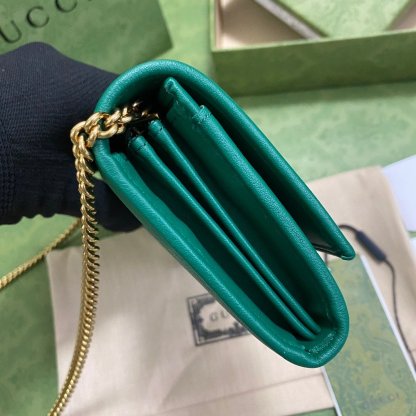 gg Diana Chain Wallet With Bamboo Green For Women, Women’s Bags 7.4in/19cm gg