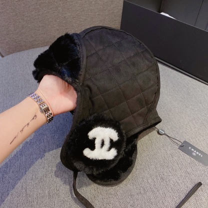 CC SHEEPSKIN AVIATOR SHEARLING HAT BLACK