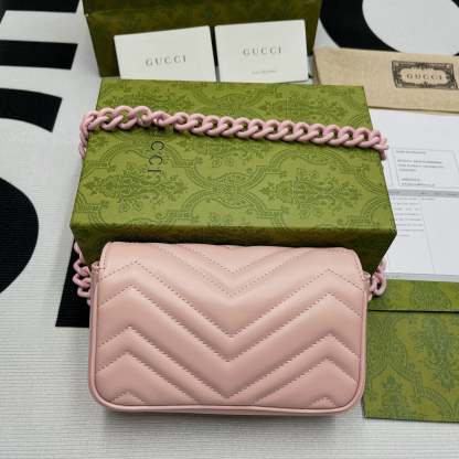 gg Marmont Super Mini Bag Pink For Women, Women&#8217;s Bags 6.2in/17cm gg