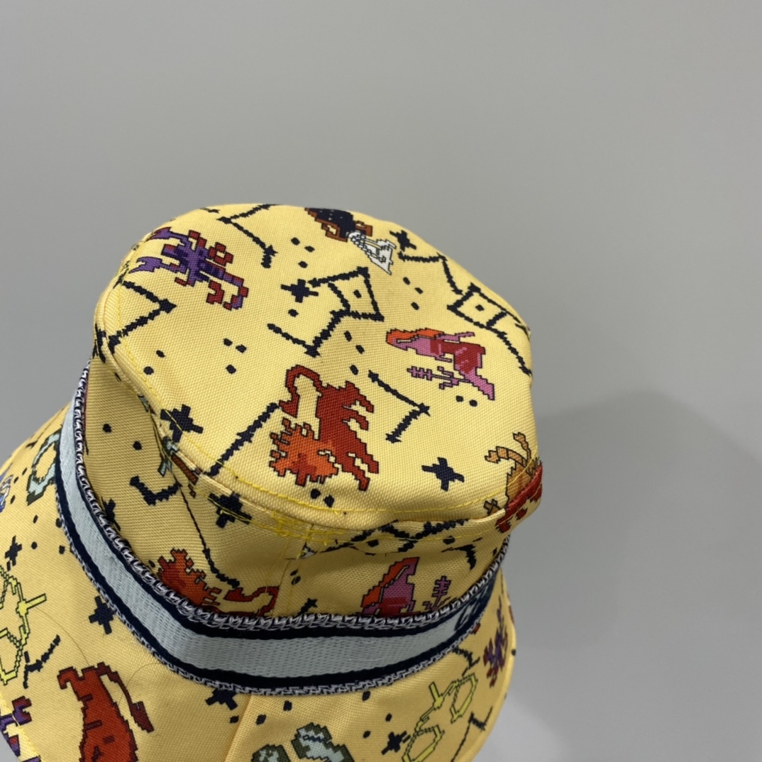 DOR MULTICOLOR IMAGE BUCKET HAT YELLOW
