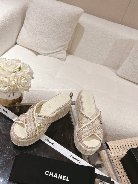 SANDAL CHL TWEED CC SANDAL WHITE