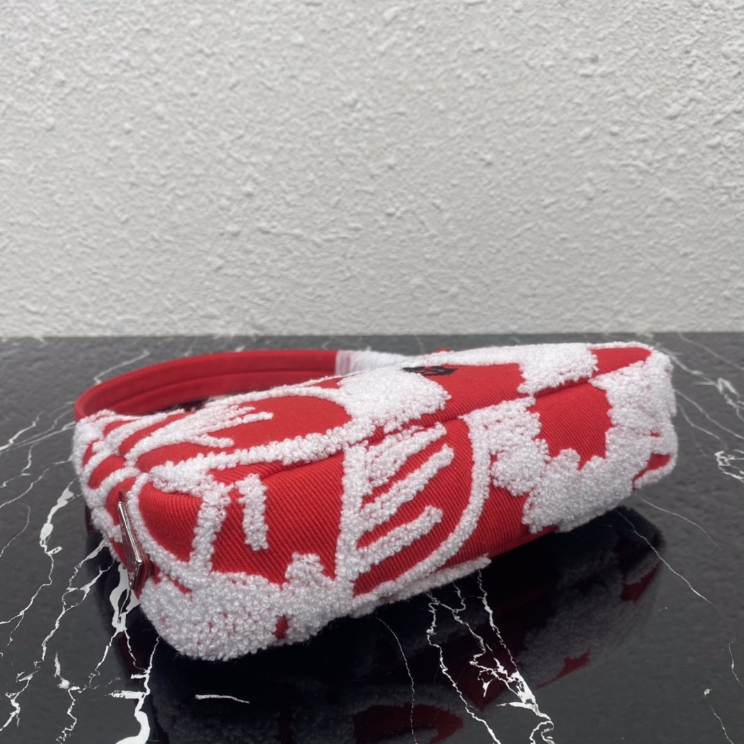 PR RE-EDITION 2000 EMBROIDERED DRILL MINI BAG RED