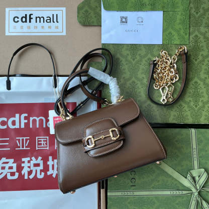 gg Ophidia gg Horsebit 1955 Mini Bag Brown For Women, Women&#8217;s Bags 8.6in/22cm gg 703848 AAA7G 2361