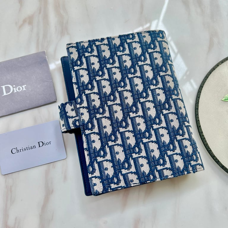 dir OBLIQUE JACQUARD WALLET BLUE 19CM