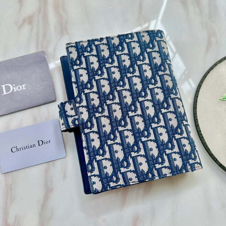 dir OBLIQUE JACQUARD WALLET BLUE 19CM