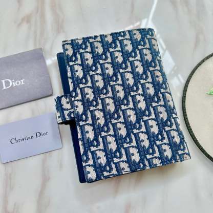 dir OBLIQUE JACQUARD WALLET BLUE 19CM