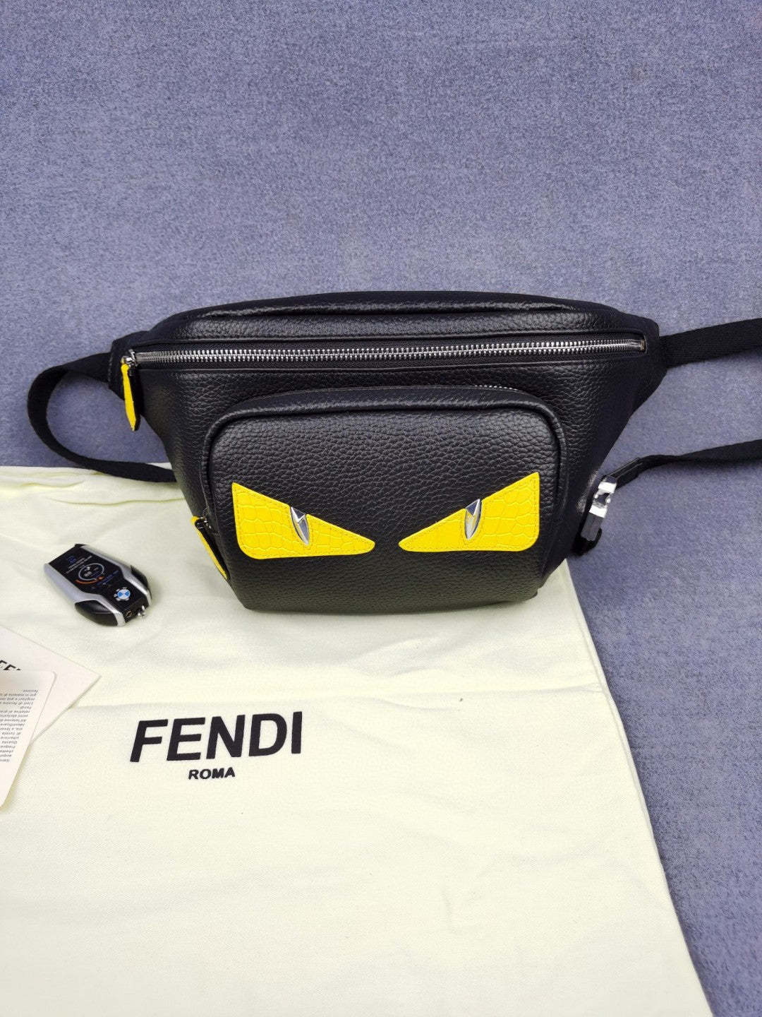 FI Little Monster Belt Bag Black/Yellow For Men, Men&#8217;s Bags 7.9in/20cm FF